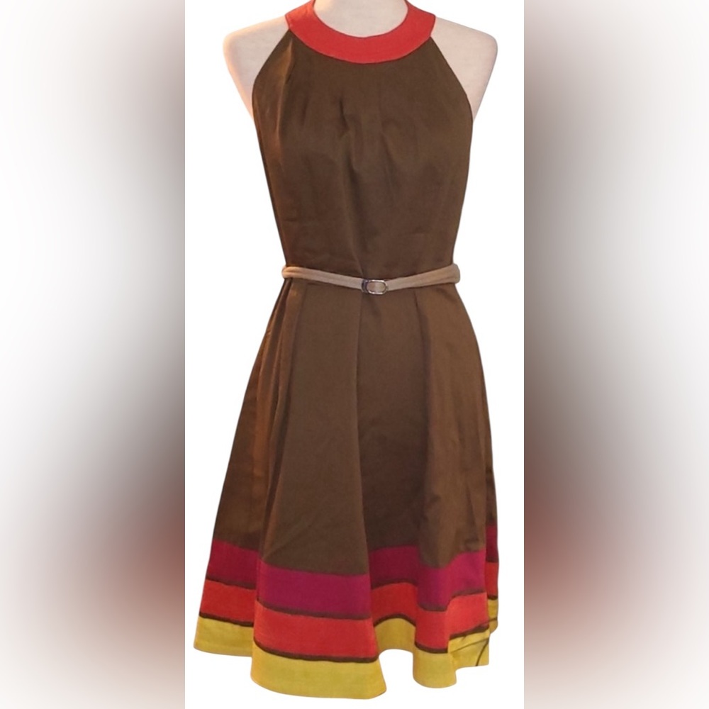 Jessica Howard Belted Halter Dress